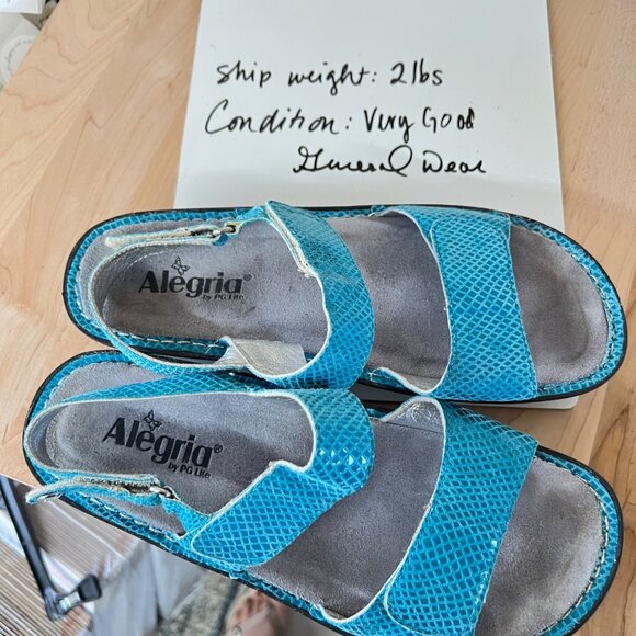 Alegria Verona Aqualita Turquoise Blue Sandals Size 40 9.5 - Picture 13 of 13